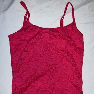 Pink Lace Tank Top